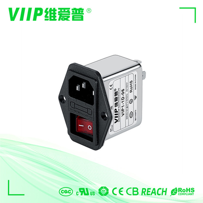 खरीदें VIIP 250V IEC नॉइज़ फ़िल्टर EMI फ़िल्टर 6A लो पास सरफेस माउंट online manufacture