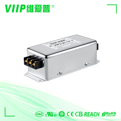 110V 250VAC 3 चरण एसी लाइन फ़िल्टर 15A विद्युतचुंबकीय हस्तक्षेप फ़िल्टर