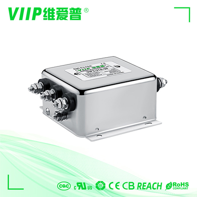 50ए 3 फेज ईएमआई फिल्टर 60dB-90dB थ्री फेज लाइन फिल्टर