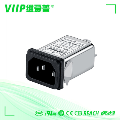 परीक्षण उपकरण के लिए 94v-0 सिंगल फ्यूज IEC EMI फ़िल्टर 60-90dB