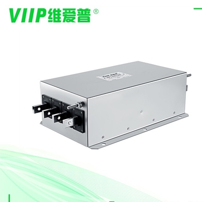 3 चरण 4 वायर एसी ईएमआई फ़िल्टर 20-100dB स्टॉपबैंड एटेंशन के लिए VIIP इलेक्ट्रिक फ़िल्टर