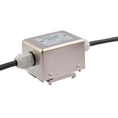 VIP2-2A-10 50Ω DC EMI फिल्टर 2A 100MΩ के साथ इन्सुलेशन प्रतिरोध धातु आवास इनपुट प्रतिबाधा 50Ω