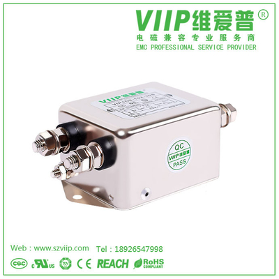 इन्सुलेशन प्रतिरोध ≥100MΩ एकल चरण ईएमआई फ़िल्टर RoHS प्रमाणित -40C- 85C औद्योगिक अनुप्रयोगों के लिए